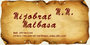 Mijobrat Malbaša vizit kartica